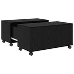 Kaffebord Med Skuff Svart Eik 75 X 75 X 38 Cm Konstruert Tre