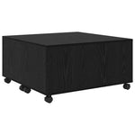 Kaffebord Med Skuff Svart Eik 75 X 75 X 38 Cm Konstruert Tre
