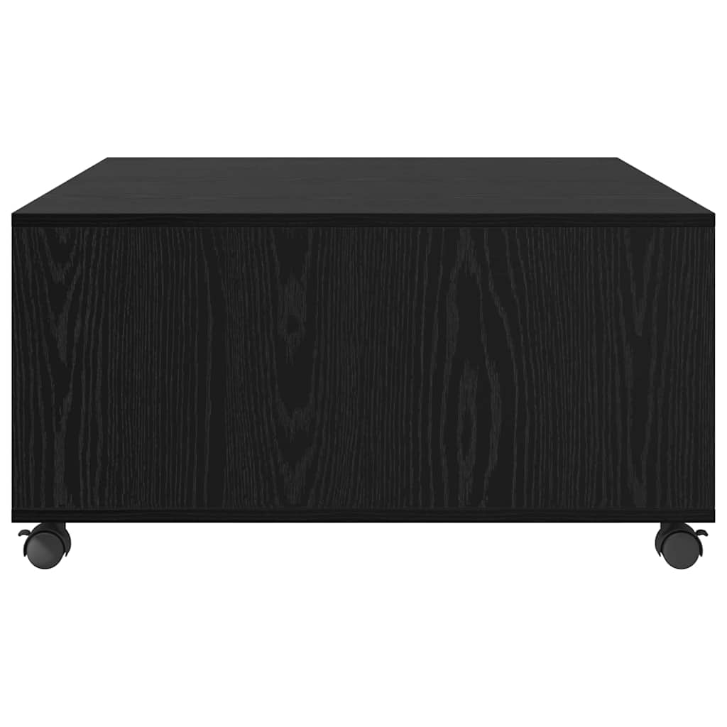 Kaffebord Med Skuff Svart Eik 75 X 75 X 38 Cm Konstruert Tre