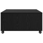 Kaffebord Med Skuff Svart Eik 75 X 75 X 38 Cm Konstruert Tre