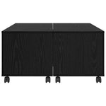 Kaffebord Med Skuff Svart Eik 75 X 75 X 38 Cm Konstruert Tre