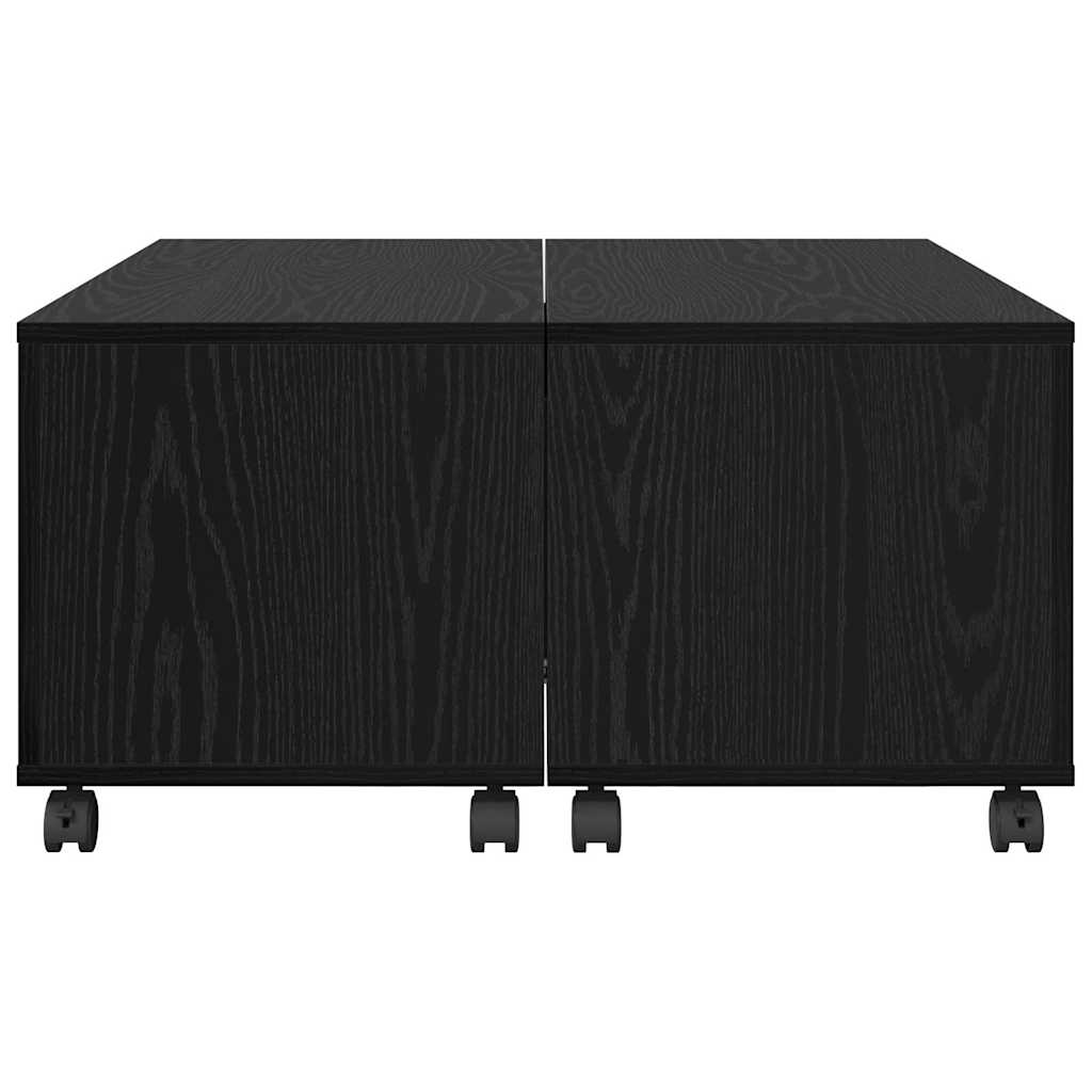 Kaffebord Med Skuff Svart Eik 75 X 75 X 38 Cm Konstruert Tre