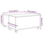 Kaffebord Med Skuff Svart Eik 75 X 75 X 38 Cm Konstruert Tre
