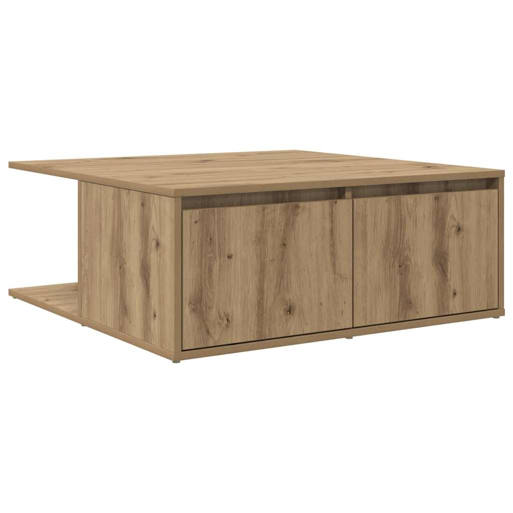 Kaffebord Med Skuff Artisan Eik 80 X 80 X 31 Cm Konstruert Tre