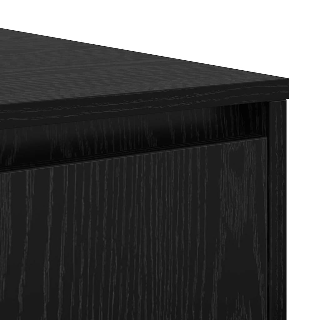 Kaffebord Med Skuff Svart Eik 80 X 80 X 31 Cm Konstruert Tre