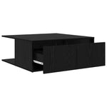 Kaffebord Med Skuff Svart Eik 80 X 80 X 31 Cm Konstruert Tre