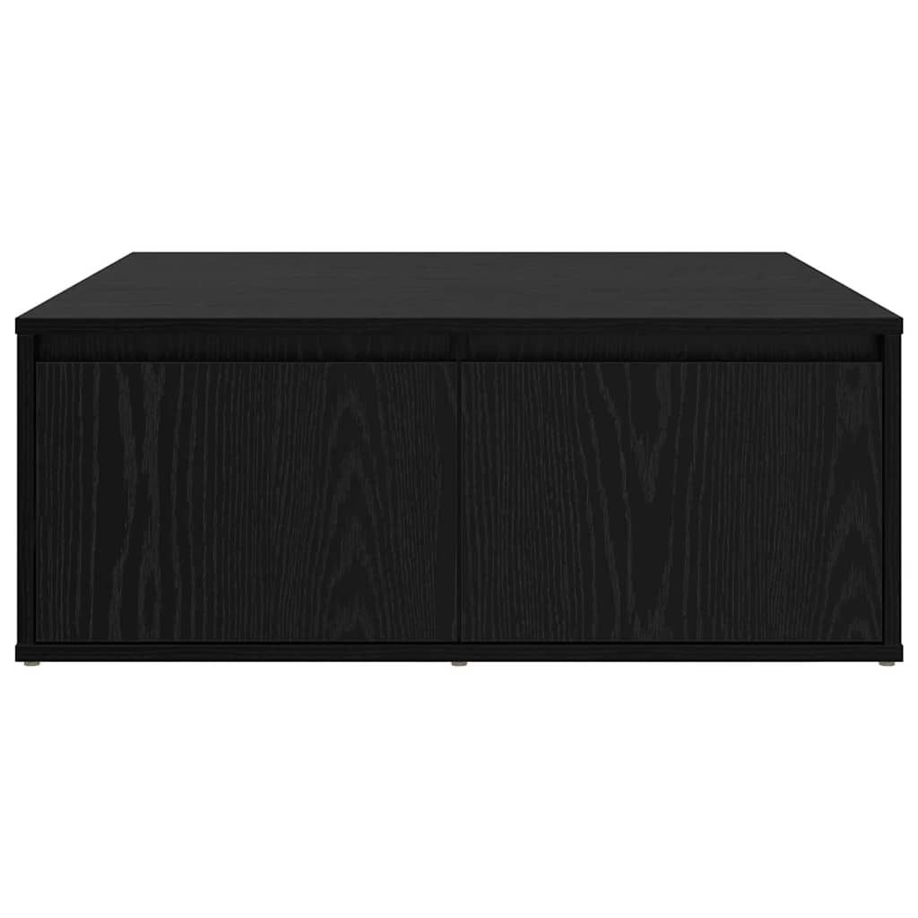 Kaffebord Med Skuff Svart Eik 80 X 80 X 31 Cm Konstruert Tre