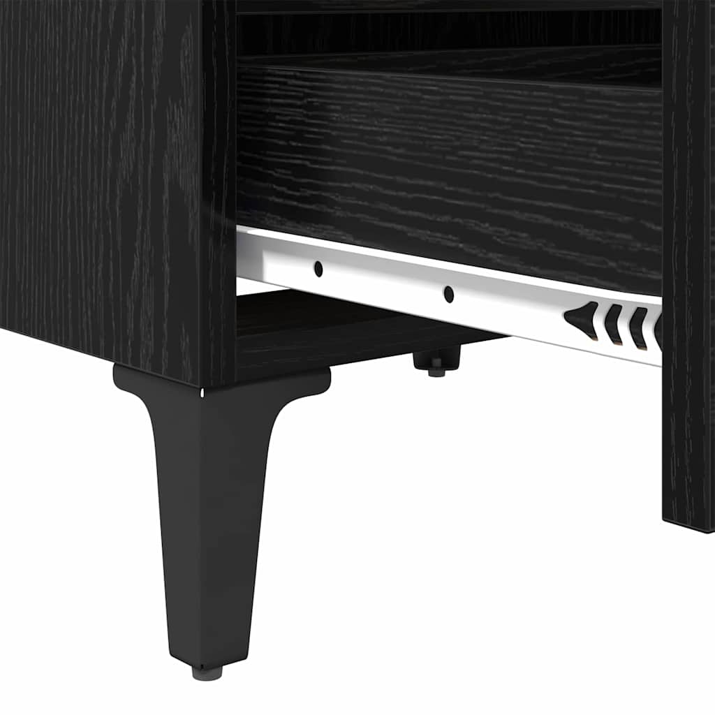 Nattbordskap Svart Eik 40 X 35 X 50 Cm Konstruert Tre