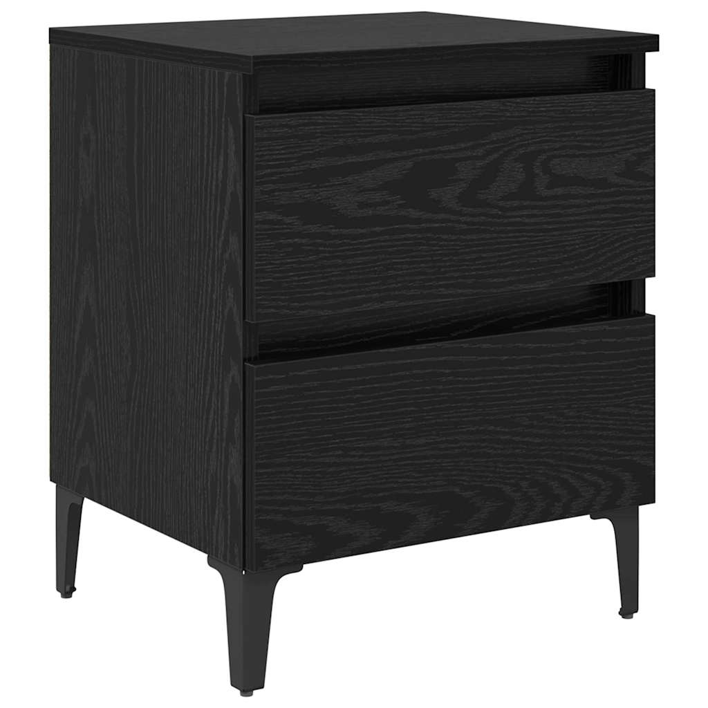 Nattbordskap Svart Eik 40 X 35 X 50 Cm Konstruert Tre