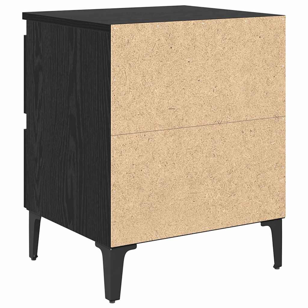 Nattbordskap Svart Eik 40 X 35 X 50 Cm Konstruert Tre