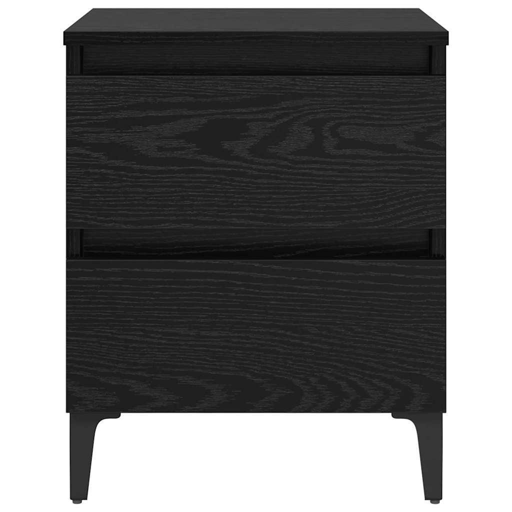 Nattbordskap Svart Eik 40 X 35 X 50 Cm Konstruert Tre