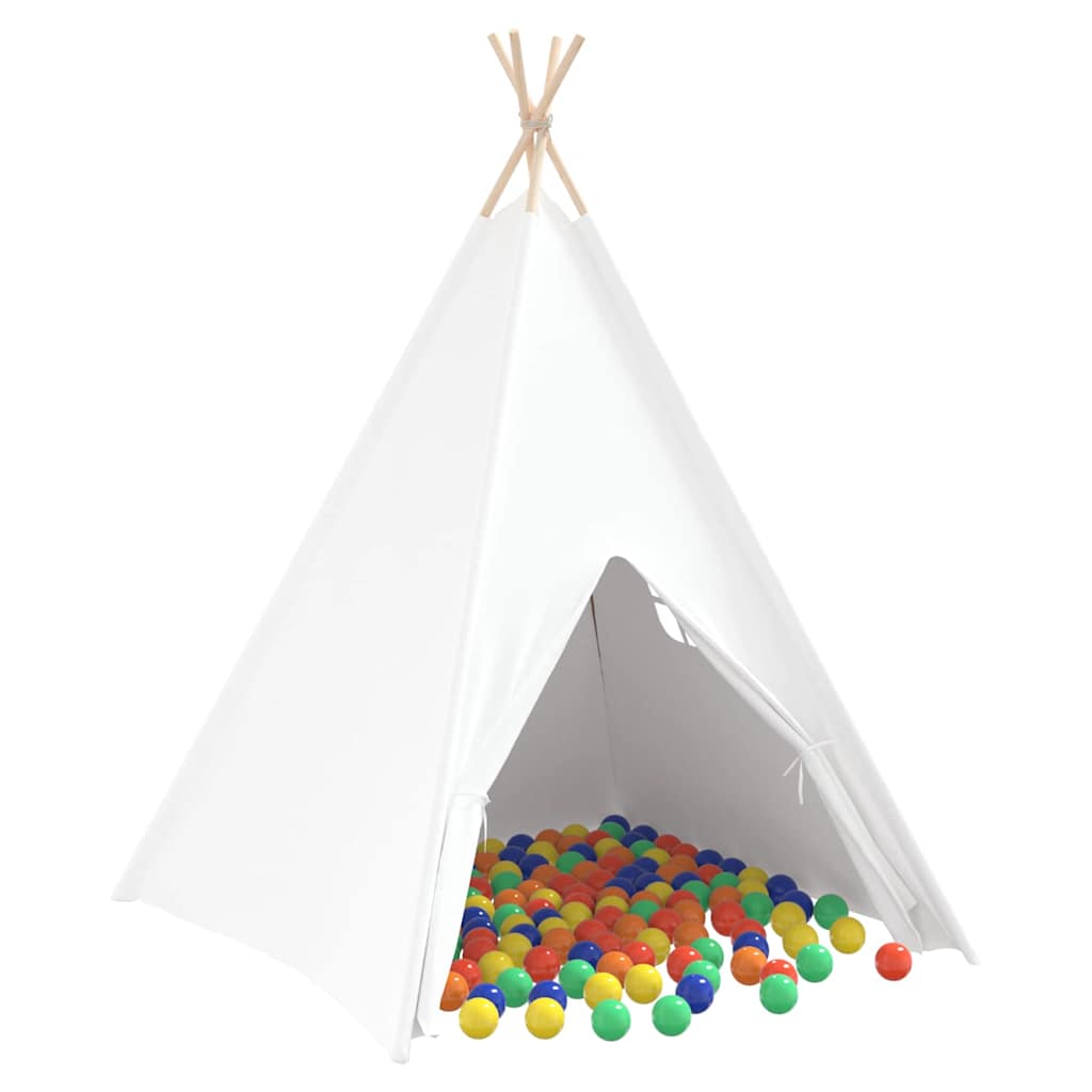 Teepee Telt Hvit 120 X 120 X 150 Cm Stoff Og Plast