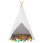 Teepee Telt Hvit 120 X 120 X 150 Cm Stoff Og Plast