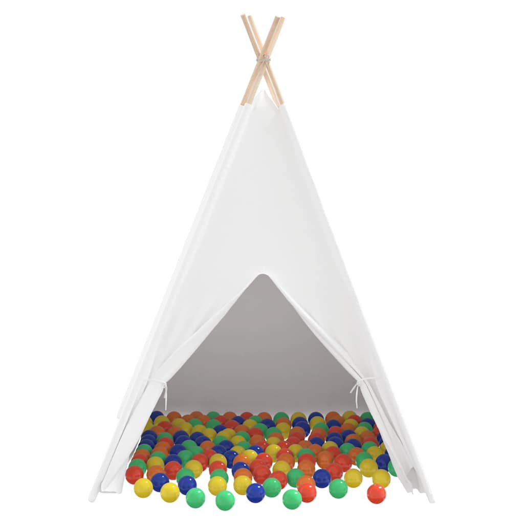Teepee Telt Hvit 120 X 120 X 150 Cm Stoff Og Plast