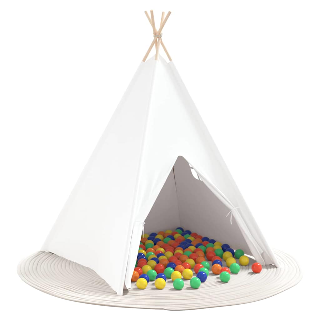 Teepee Telt Hvit 120 X 120 X 150 Cm Stoff Og Plast