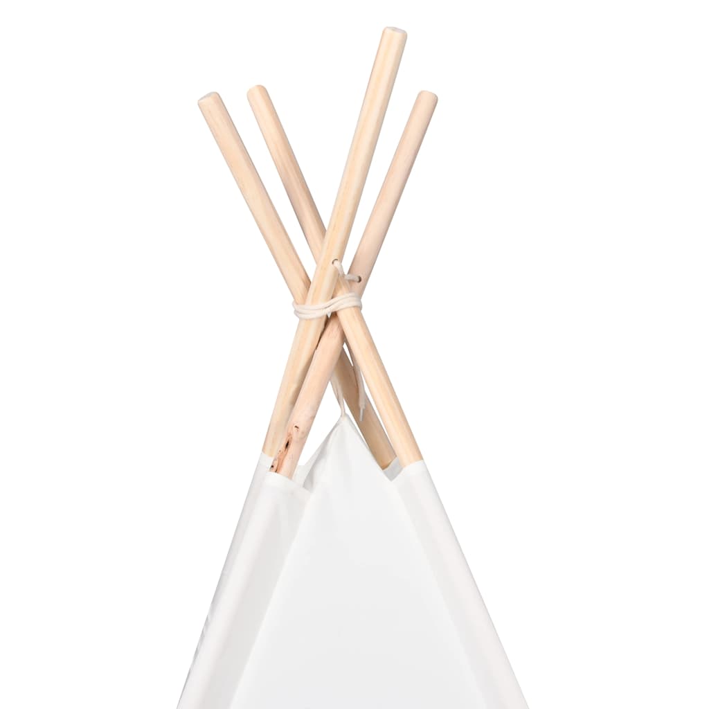 Teepee Telt Hvit 120 X 120 X 150 Cm Stoff Og Plast