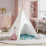 Teepee Telt Hvit 120 X 120 X 150 Cm Stoff Og Plast