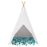 Teepee Telt Hvit 120 X 120 X 150 Cm Stoff Og Plast