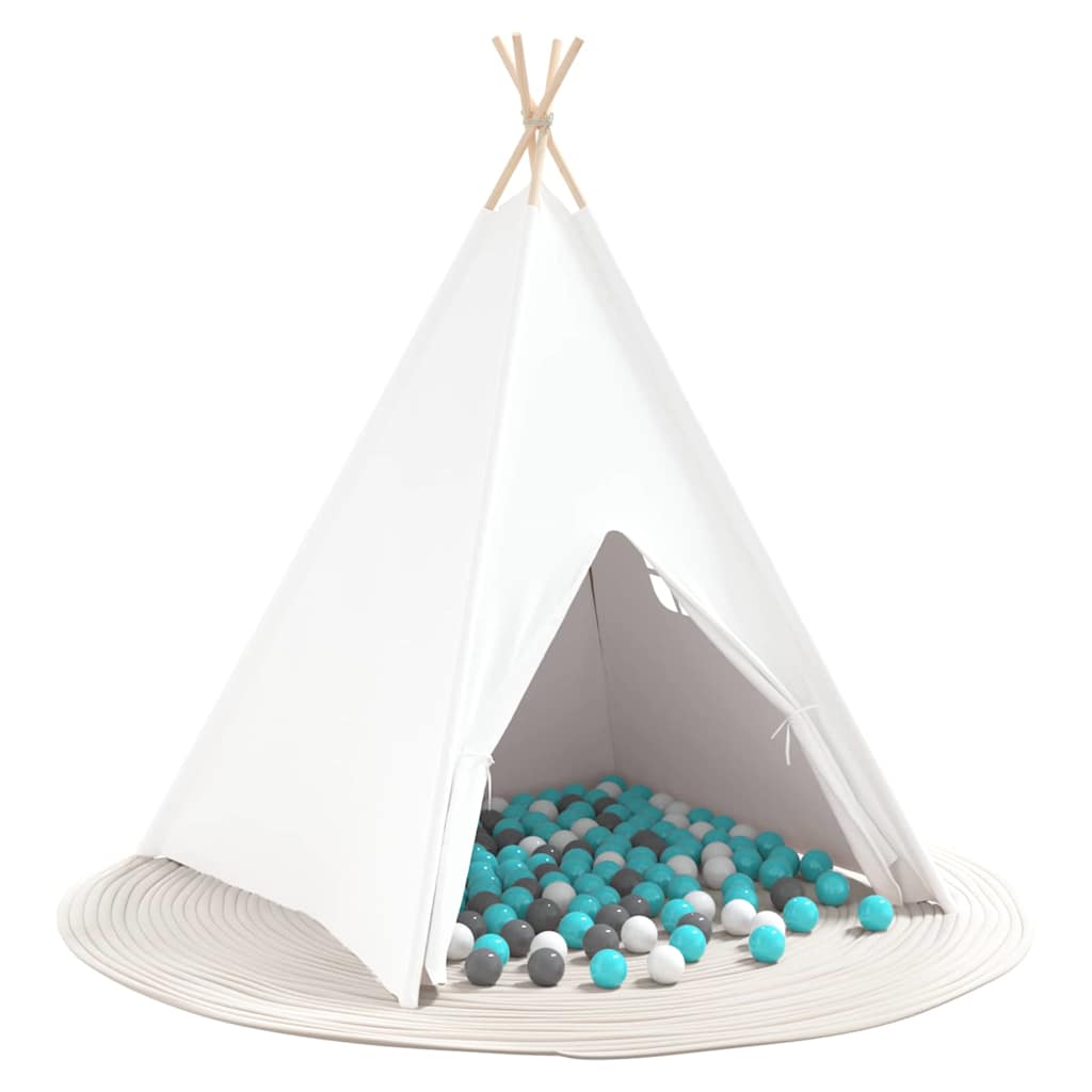 Teepee Telt Hvit 120 X 120 X 150 Cm Stoff Og Plast