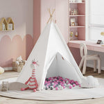 Teepee Telt Hvit 120 X 120 X 150 Cm Stoff Og Plast