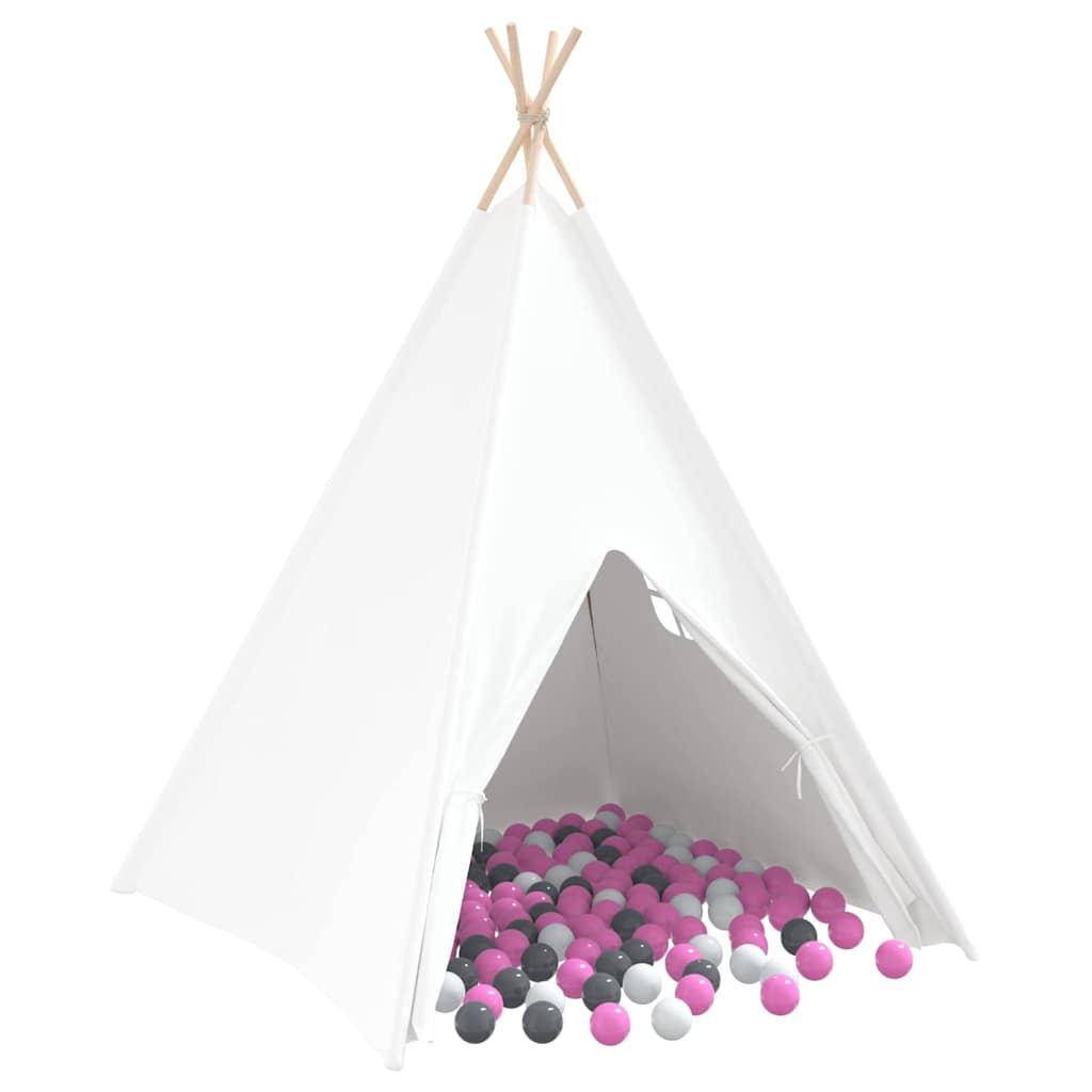 Teepee Telt Hvit 120 X 120 X 150 Cm Stoff Og Plast