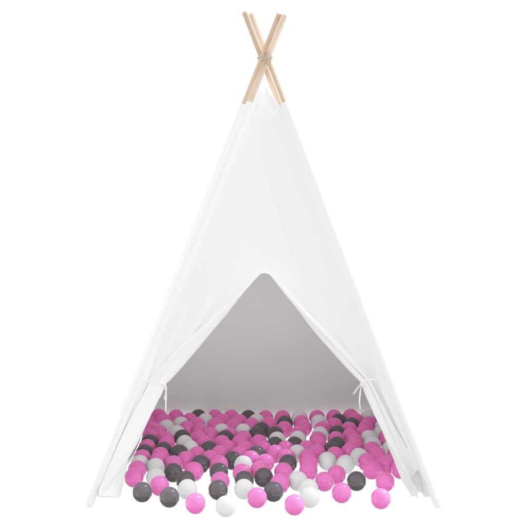 Teepee Telt Hvit 120 X 120 X 150 Cm Stoff Og Plast