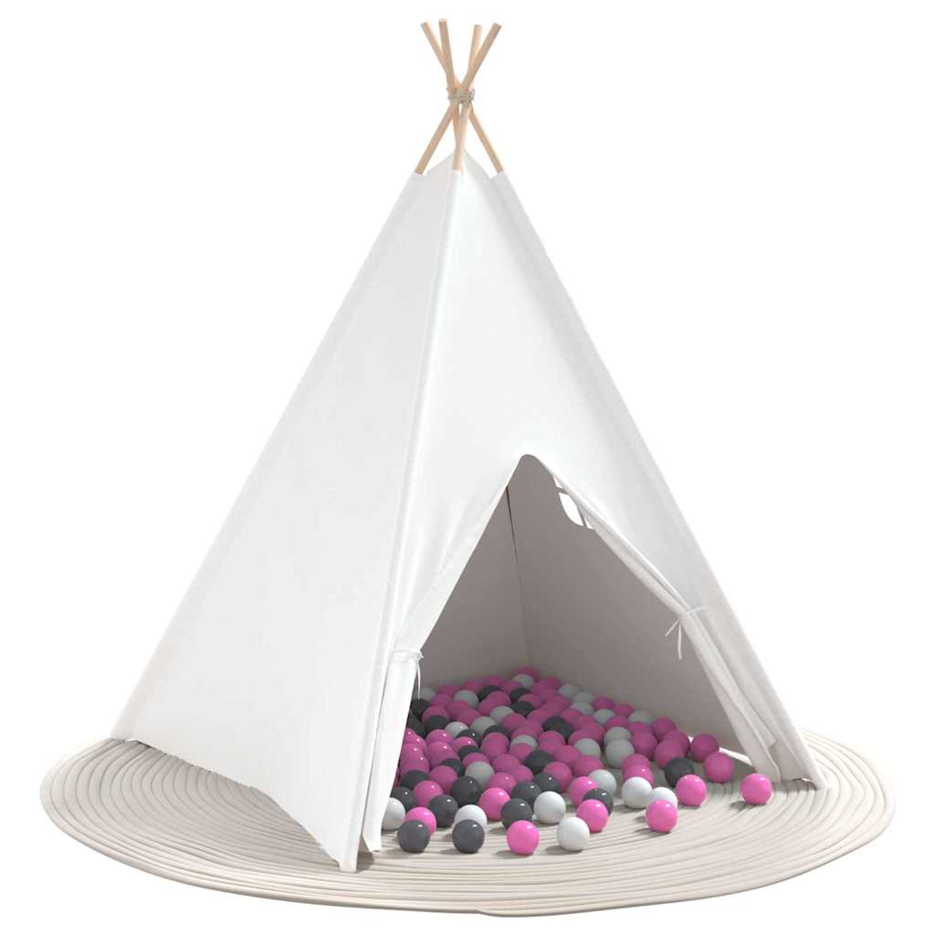 Teepee Telt Hvit 120 X 120 X 150 Cm Stoff Og Plast