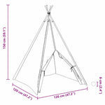 Teepee Telt Hvit 120 X 120 X 150 Cm Stoff Og Plast