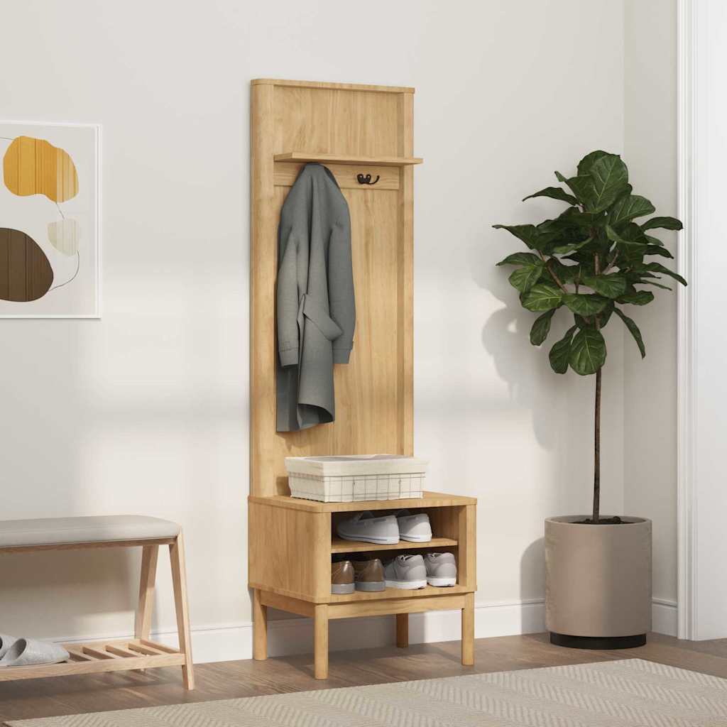 Gangskap Floro Vokset Brun 50 X 40 X 158 Cm Massiv Furu