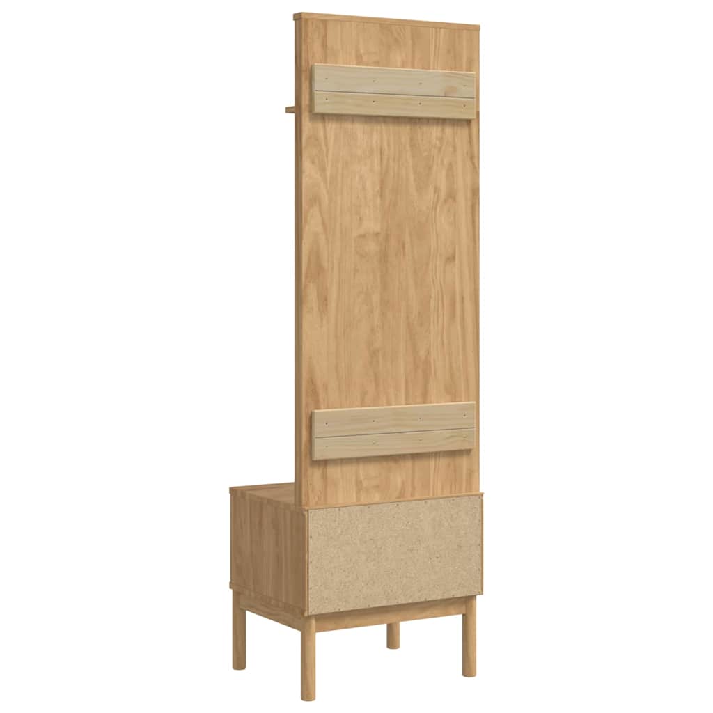 Gangskap Floro Vokset Brun 50 X 40 X 158 Cm Massiv Furu