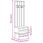 Gangskap Floro Vokset Brun 50 X 40 X 158 Cm Massiv Furu