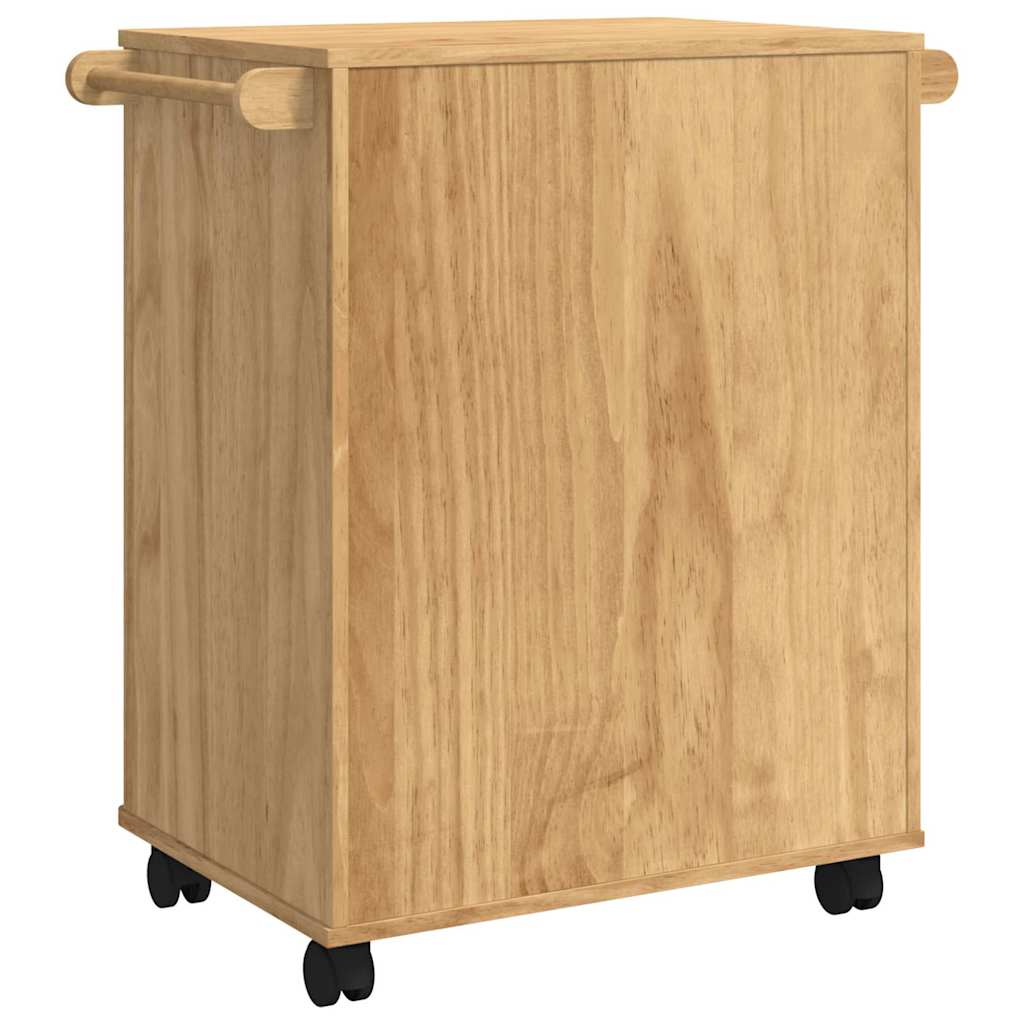 Kjøkkenvogn Floro Vokset Brun 72,5 X 45 X 80 Cm Massiv Furu