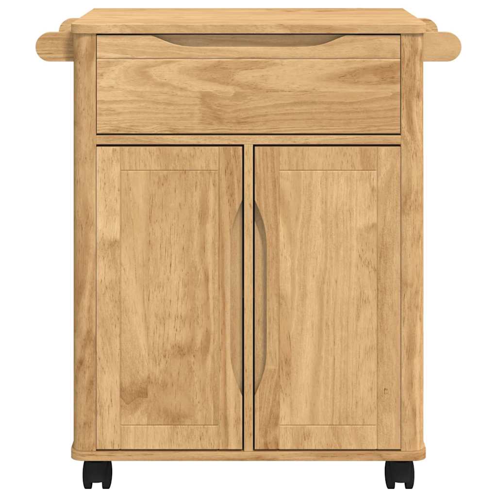 Kjøkkenvogn Floro Vokset Brun 72,5 X 45 X 80 Cm Massiv Furu