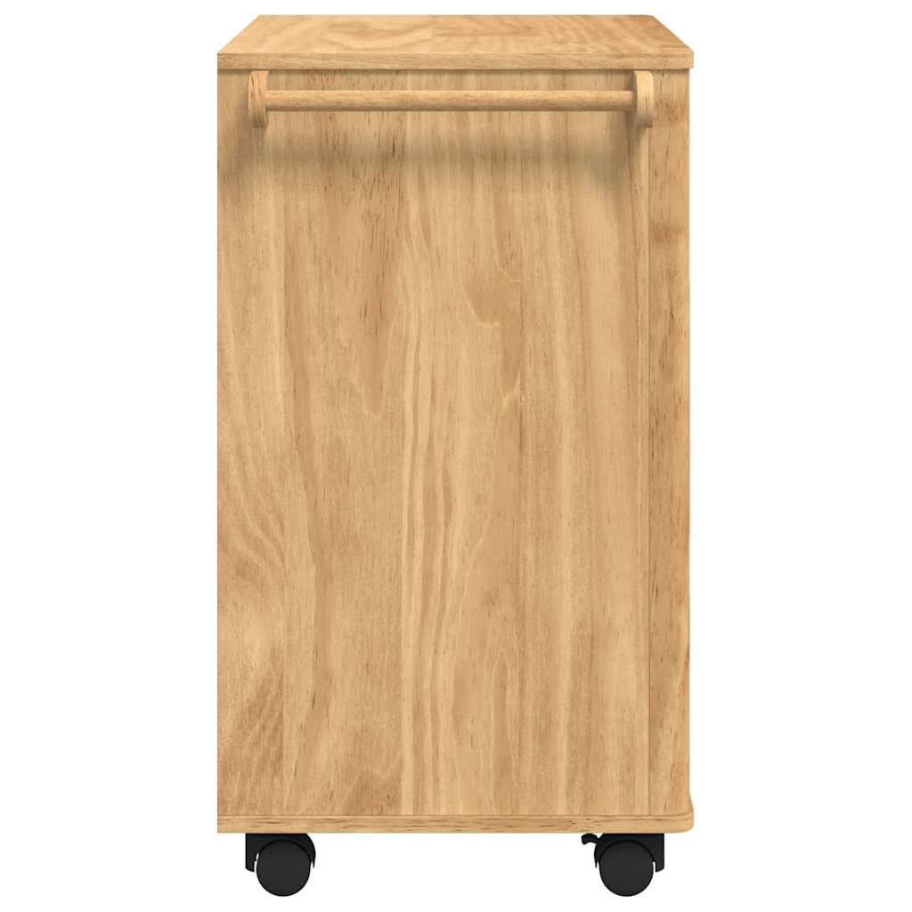 Kjøkkenvogn Floro Vokset Brun 72,5 X 45 X 80 Cm Massiv Furu