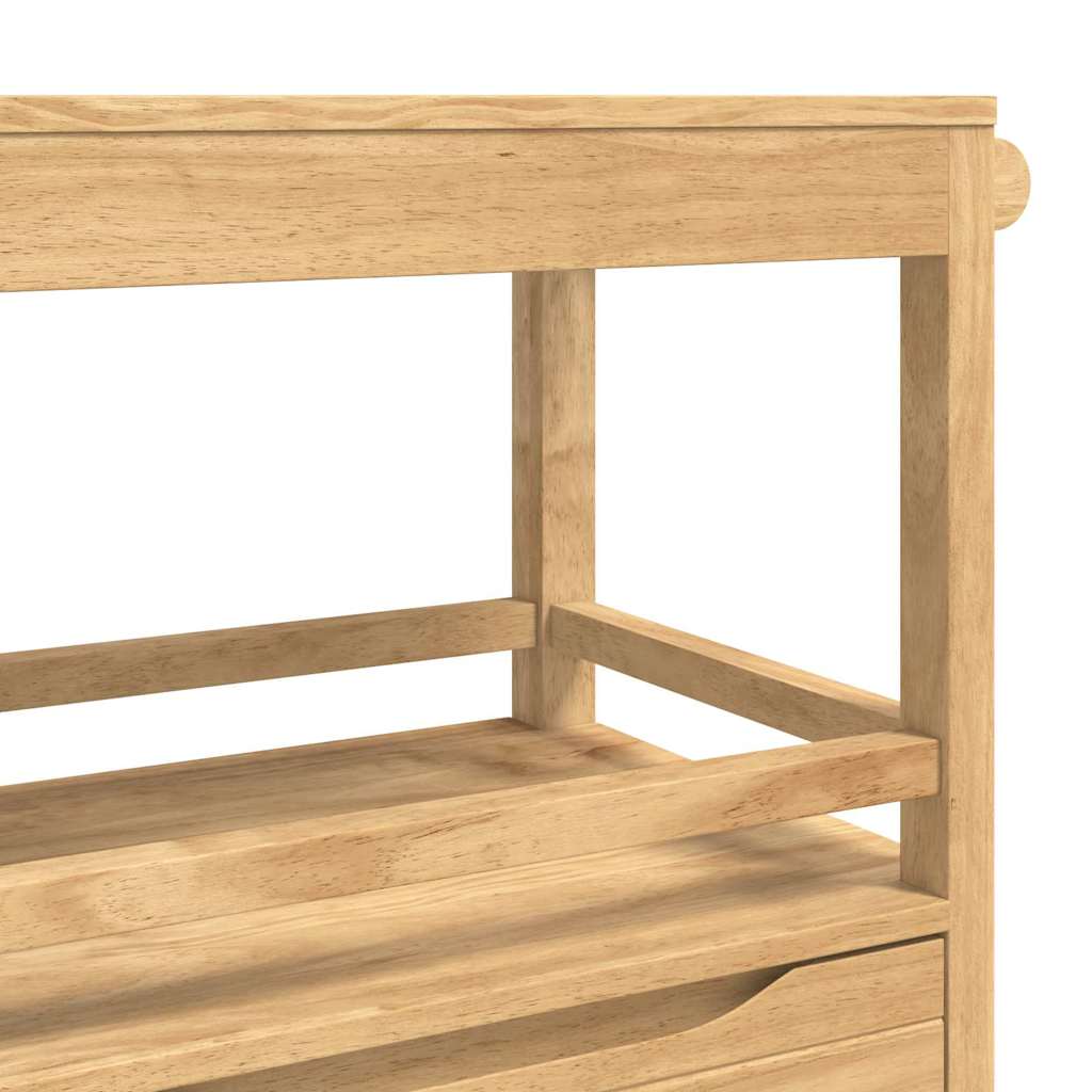 Kjøkkenvogn Floro Vokset Brun 72,5 X 45 X 80 Cm Massiv Furu
