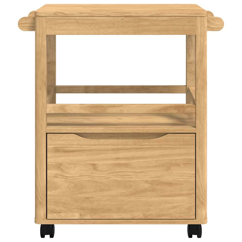 Kjøkkenvogn Floro Vokset Brun 72,5 X 45 X 80 Cm Massiv Furu