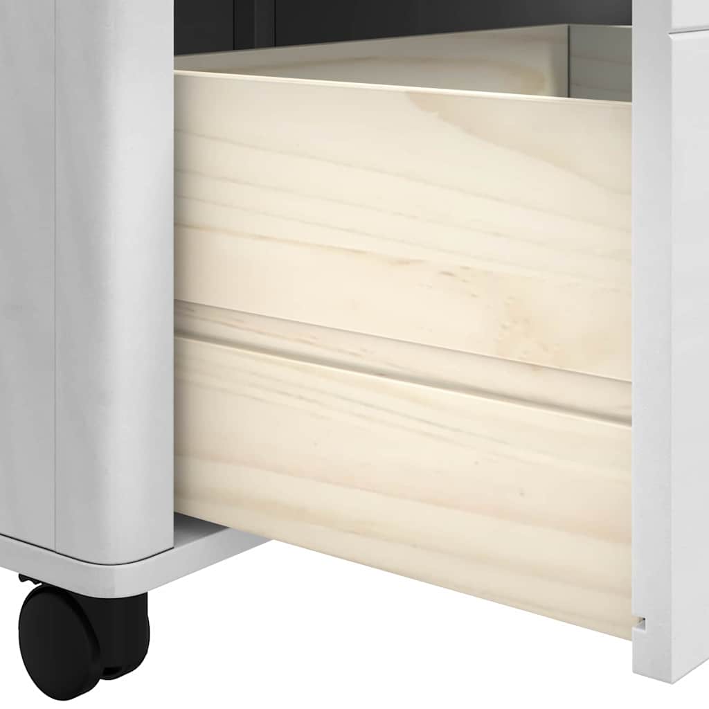 Kjøkkenvogn Floro Hvit 72,5 X 45 X 80 Cm Massiv Furu