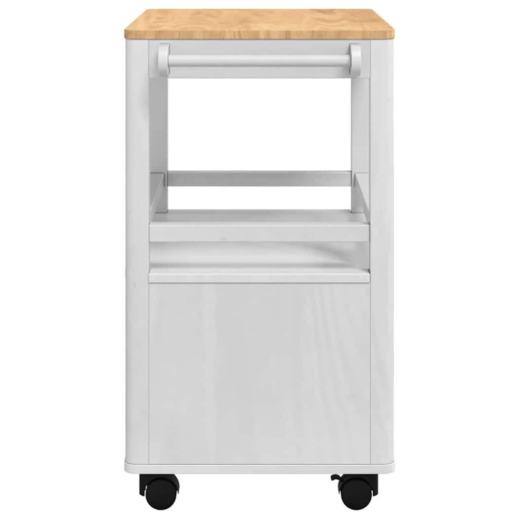 Kjøkkenvogn Floro Hvit 72,5 X 45 X 80 Cm Massiv Furu