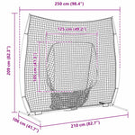 Baseball Treningsnett Svart 250 X 106 X 209 Cm Polyester