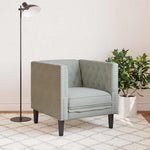 Sofa Lysegrå 74,5 X 71 X 70,5 Cm Fløyel