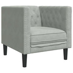 Sofa Lysegrå 74,5 X 71 X 70,5 Cm Fløyel
