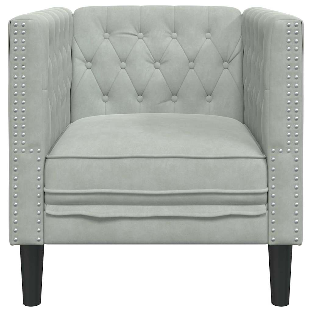 Sofa Lysegrå 74,5 X 71 X 70,5 Cm Fløyel