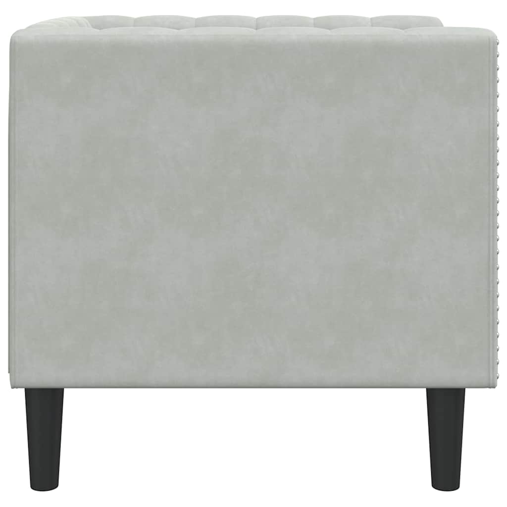 Sofa Lysegrå 74,5 X 71 X 70,5 Cm Fløyel
