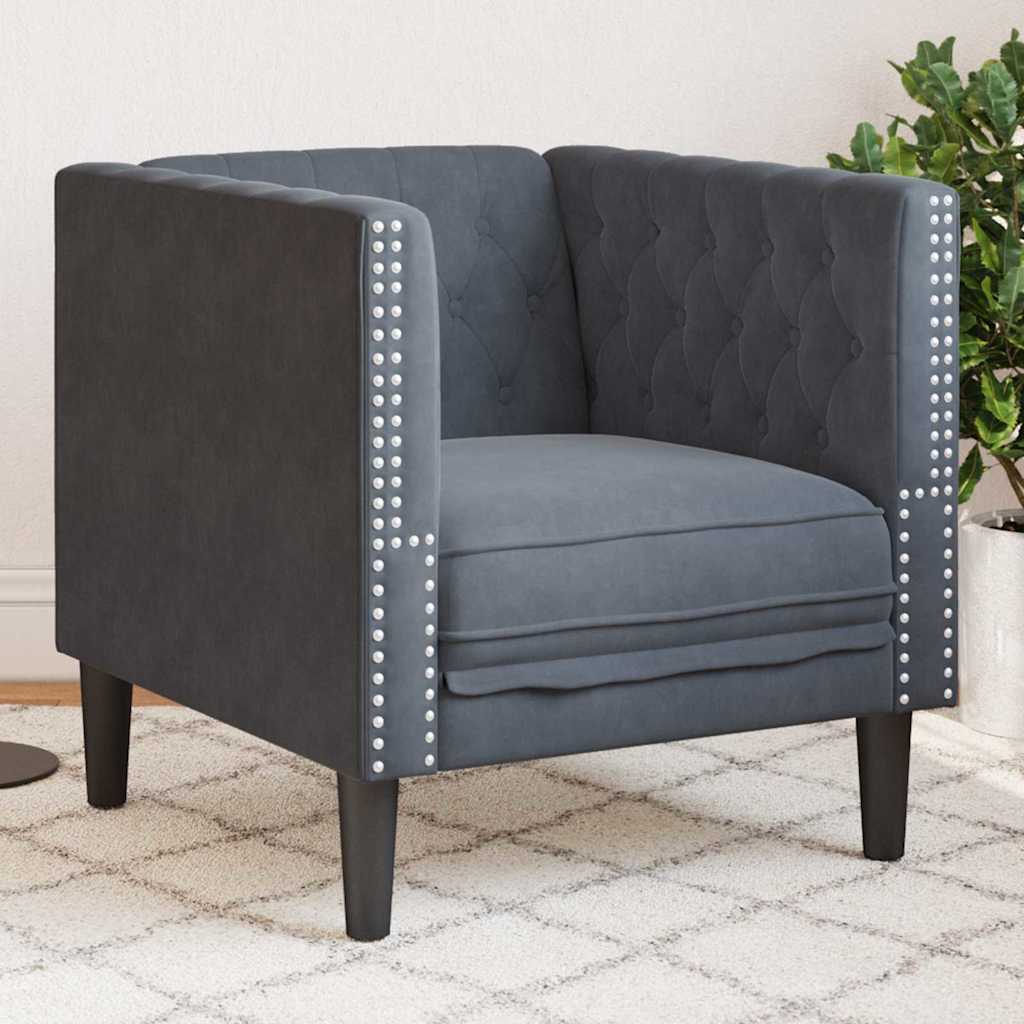 Sofa Mørkegrå 74,5 X 71 X 70,5 Cm Fløyel