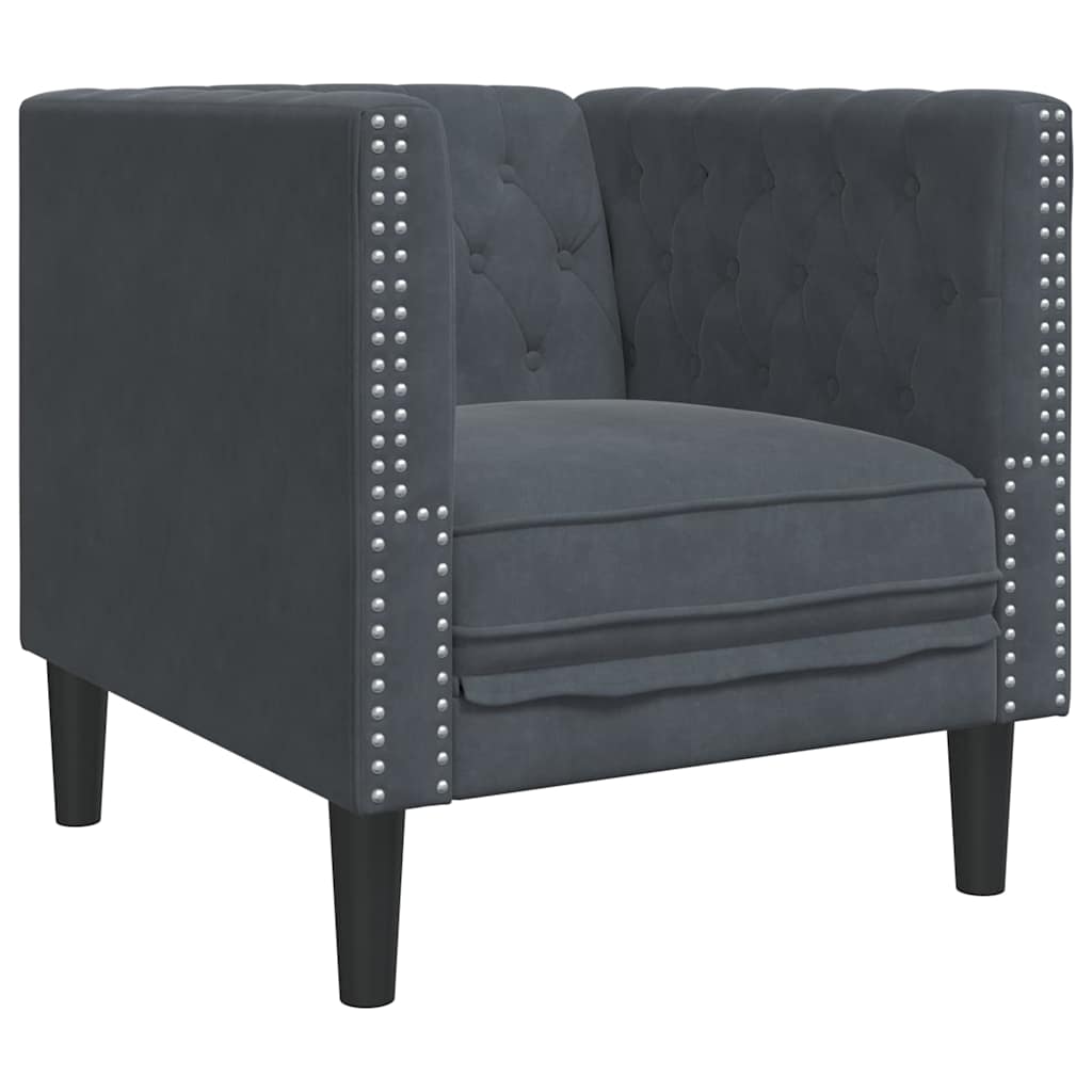 Sofa Mørkegrå 74,5 X 71 X 70,5 Cm Fløyel