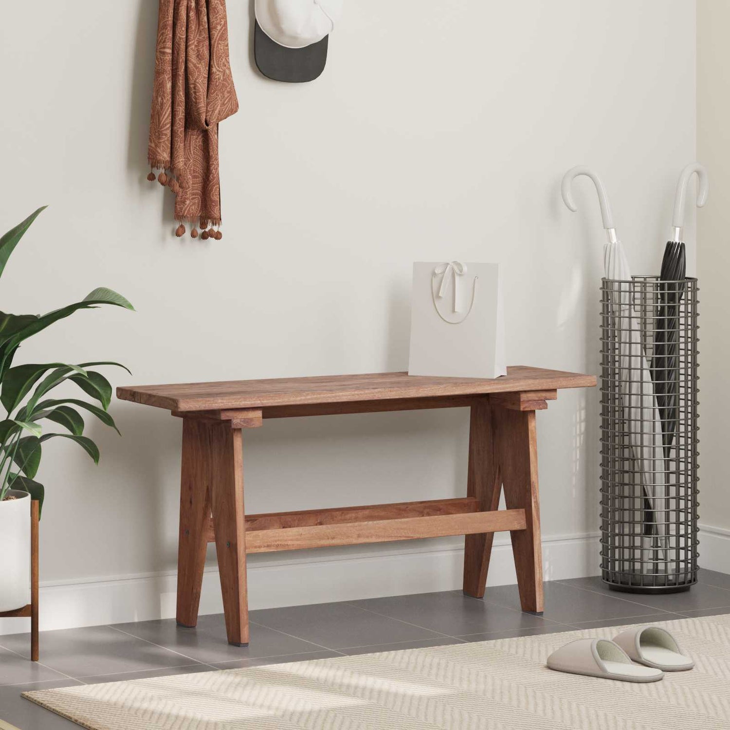 Benk Naturlig 100 X 30 X 50 Cm Massivt Gjenvunnet Tre