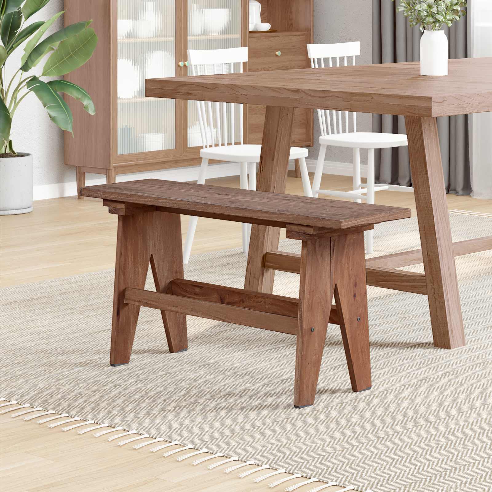 Benk Naturlig 100 X 30 X 50 Cm Massivt Gjenvunnet Tre