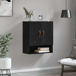 Veggskap Veggmontert Svart Eik 60 X 31 X 70 Cm Konstruert Tre