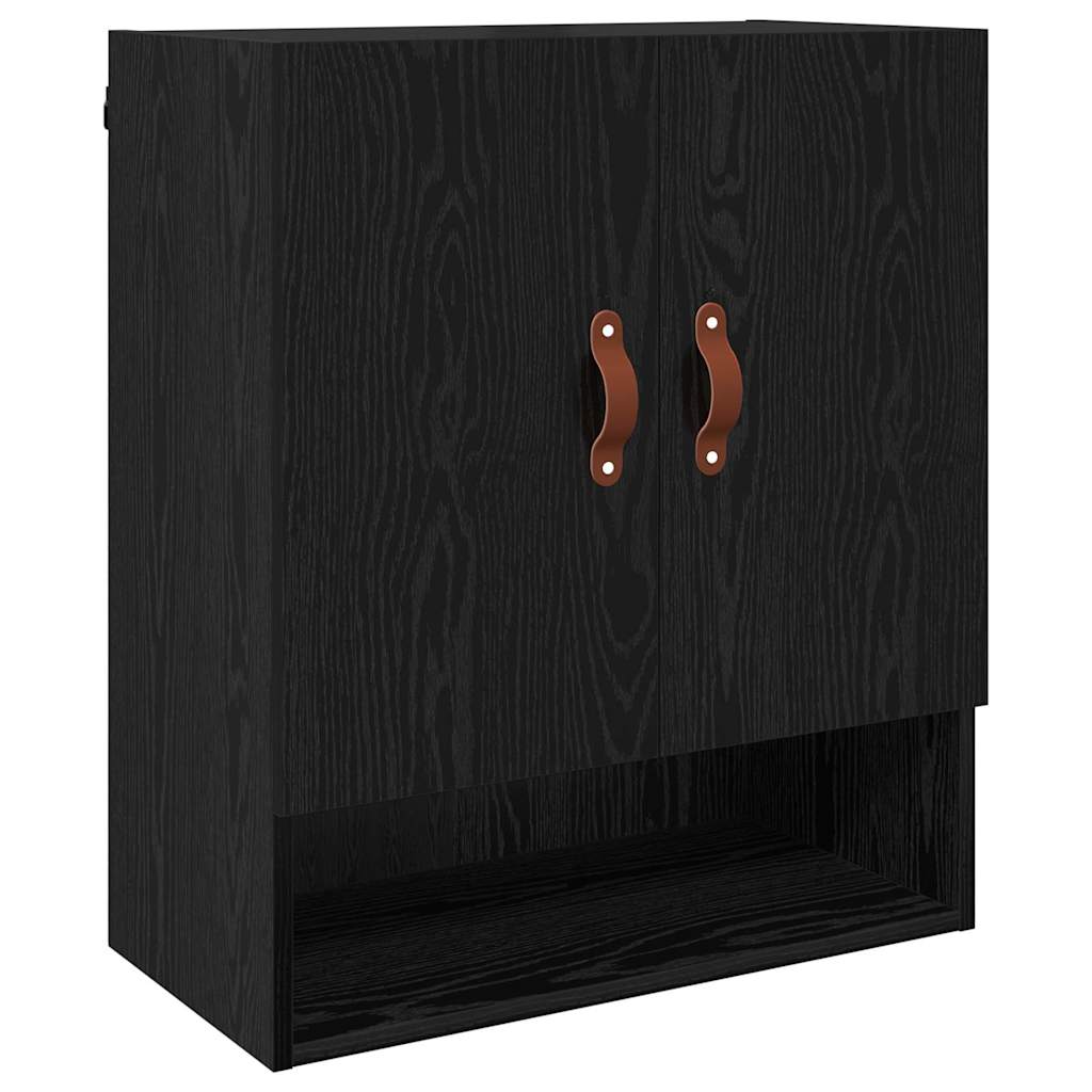 Veggskap Veggmontert Svart Eik 60 X 31 X 70 Cm Konstruert Tre