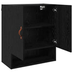 Veggskap Veggmontert Svart Eik 60 X 31 X 70 Cm Konstruert Tre